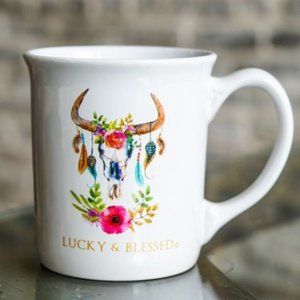 Lucky & Blessed Coffee/Tea Mug Fancy Longhorn Head